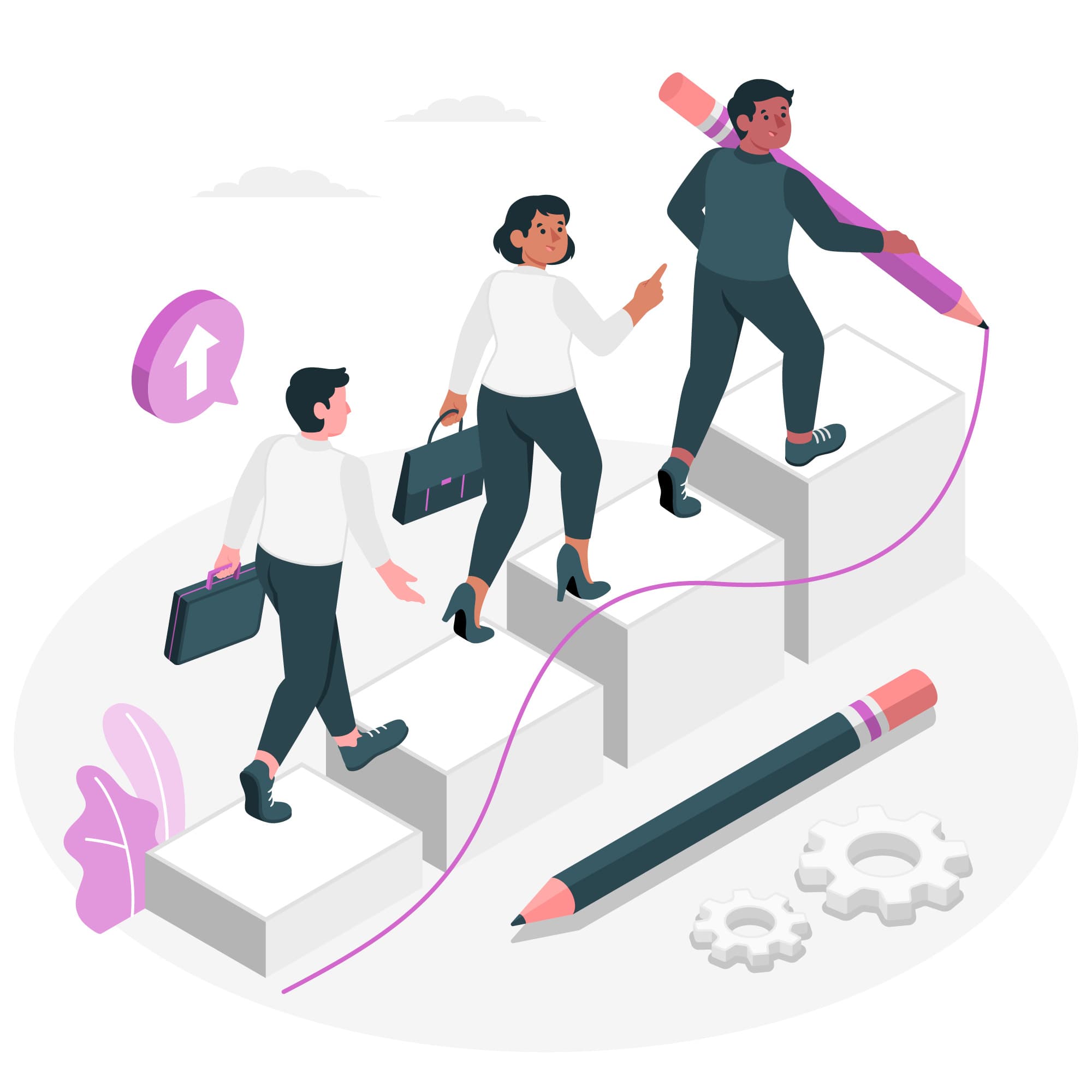 vector of a business person winning a contract