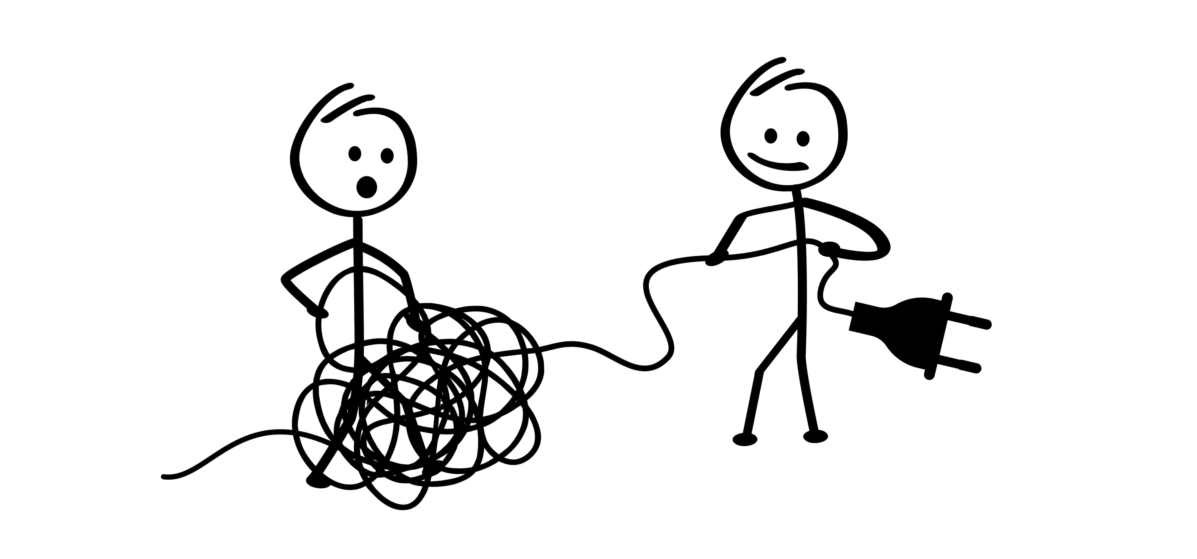 Tangled drawing representing complex documentation that needs organized maintenance