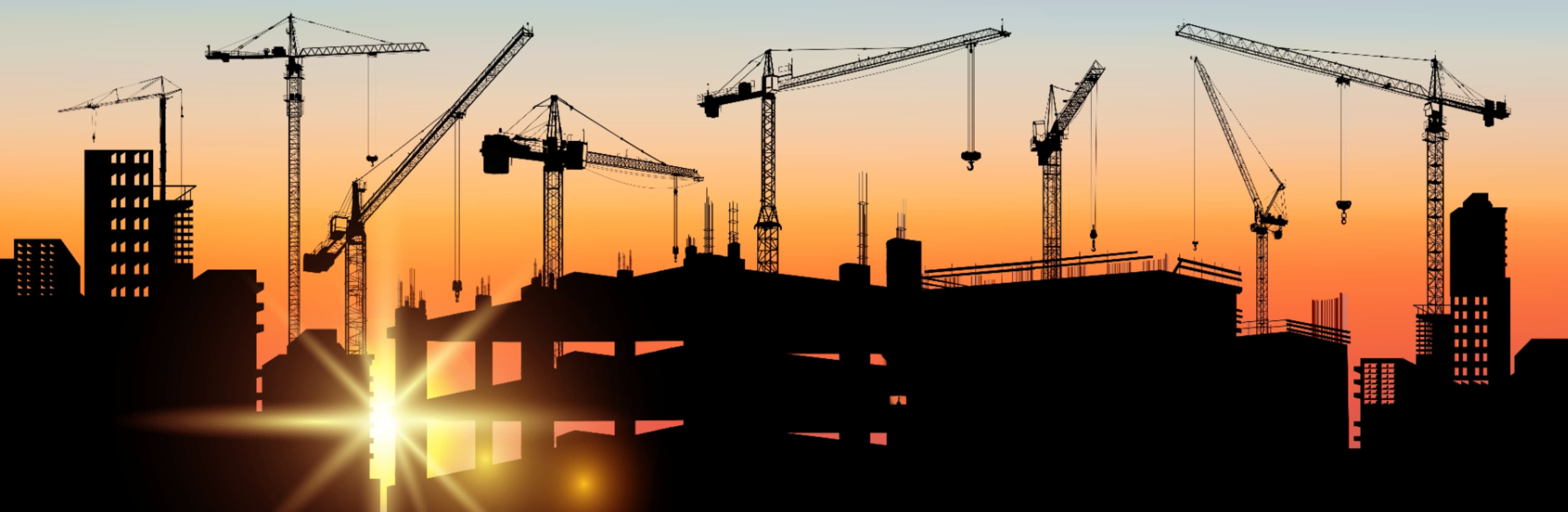 Construction site showing workplace safety measures and procedures