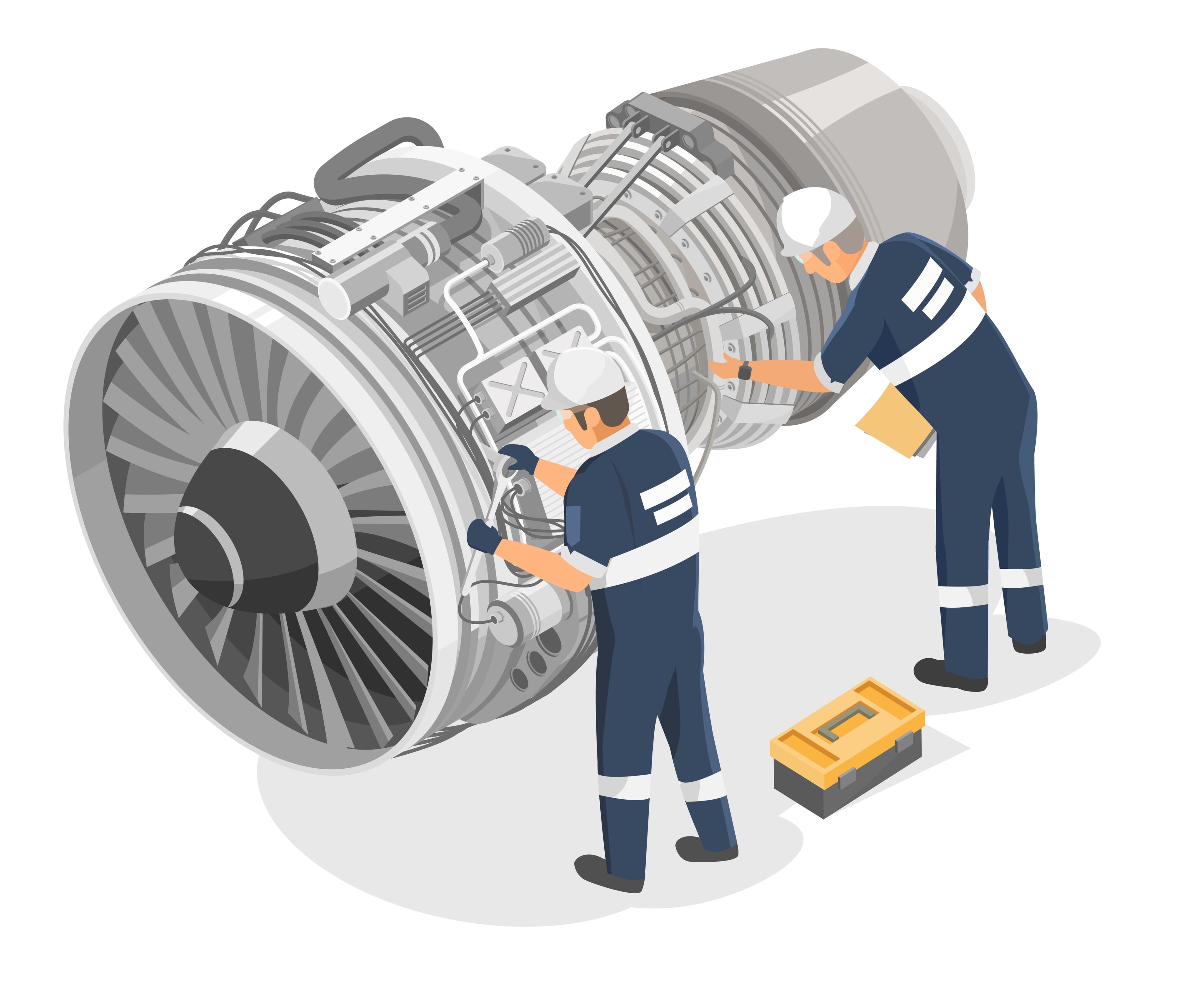 Engine maintenance representing system maintenance and continuous operation
